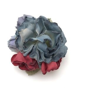Blue & Red Floral Pin - NWOT